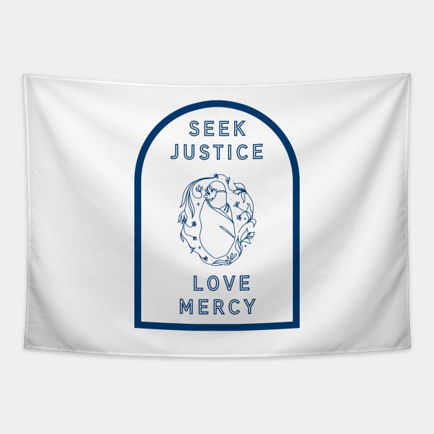 Seek Justice | Love Mercy Tapestry by Arrowwood Creative