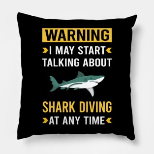 Warning Shark Diving Diver Pillow