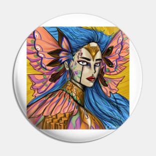 fairy woman ecopop floral art Pin