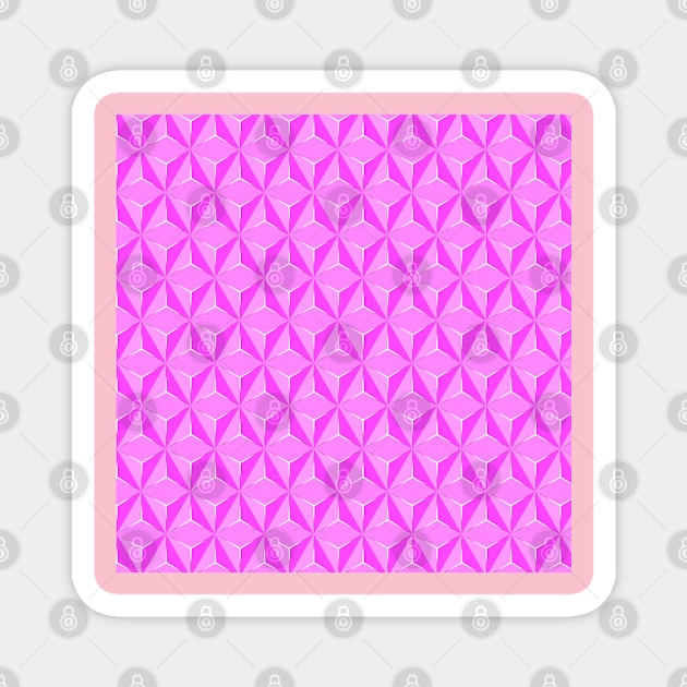 Geometric PINK and White shapes Pattern Magnet by archila