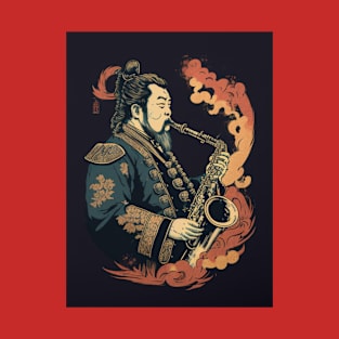 Ukiyo-e Styled Saxophone T-Shirt