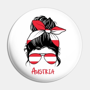 Austria girl, Proud Flag, Austria gift heritage, 	Austrian girlfriend Pin