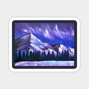 Aurora Borealis sky - Mountain Magnet