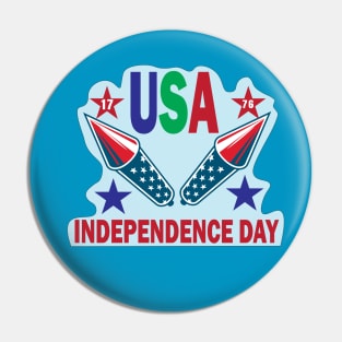 Colorful Design USA Independence Day 4th of july in america Pin