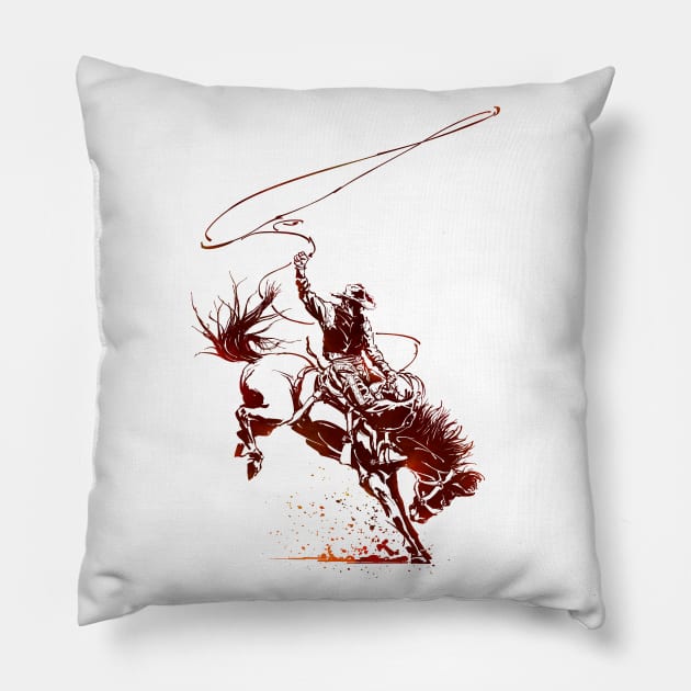 Bucking Bronco Pillow by wolfie5150