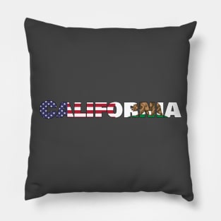 California state/ American flag logo Pillow