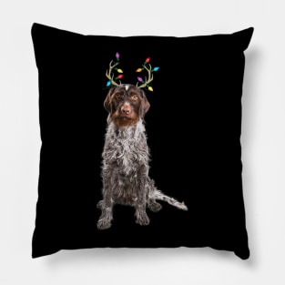 German Wirehaired Pointer Christmas Dog Pillow