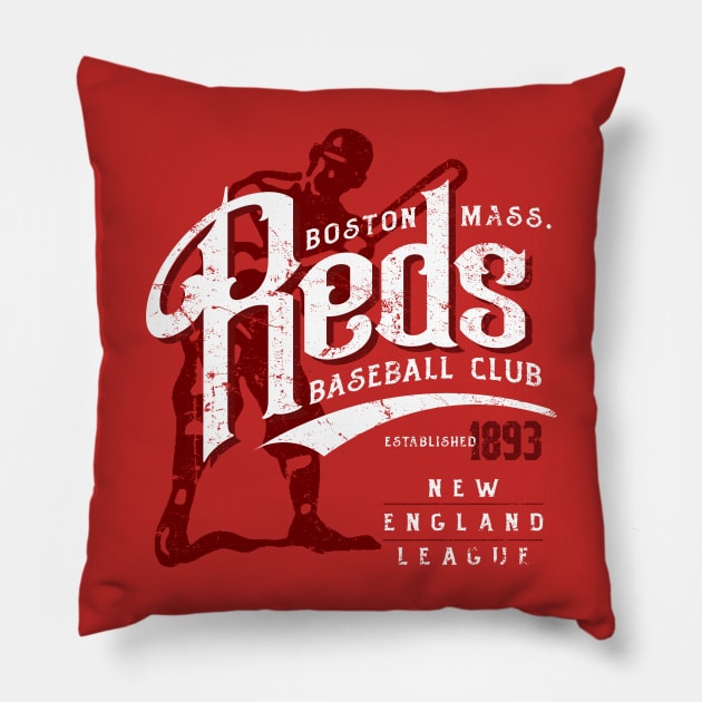 Boston Reds Baseball Pillow by MindsparkCreative