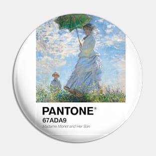 PANTONE MONET -  Claude Monet's Madame Monet and Her Son (1875) by Claude Monet Portrait Pin