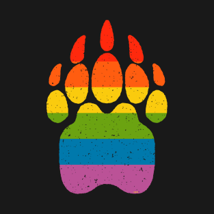 Bear Rainbow Flag Paw Gay Pride T-Shirt