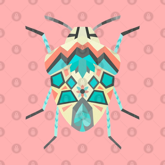 Geometric Tropical Beetle Bug in Digital by narwhalwall