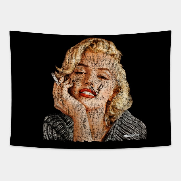 Retro - Marilyn Monroe Chicago Smoker Tapestry by botokgetuk