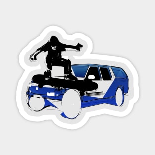 Skateboarding Sticker Jumping SUV Magnet