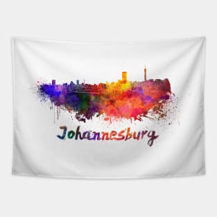 Johannesburg skyline in watercolor Tapestry