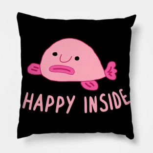 cute blobfish happy happy fish funny design Pillow