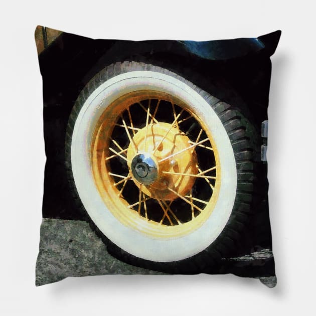 Cars - Car Wheel Closeup Pillow by SusanSavad