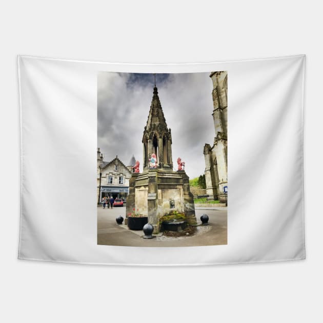 the Bruce Fountain, Falkland , Fife, Scotland Tapestry by goldyart