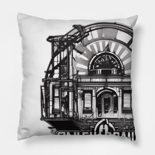 Urban Architecture Monochrome T-Shirt Design No. 999 Pillow