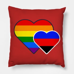 Polyamory Double Heart Pillow