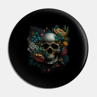 Skull and Flowers #5 Pin