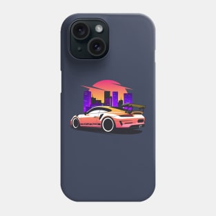 Orange GT3 RS in city skyline Phone Case