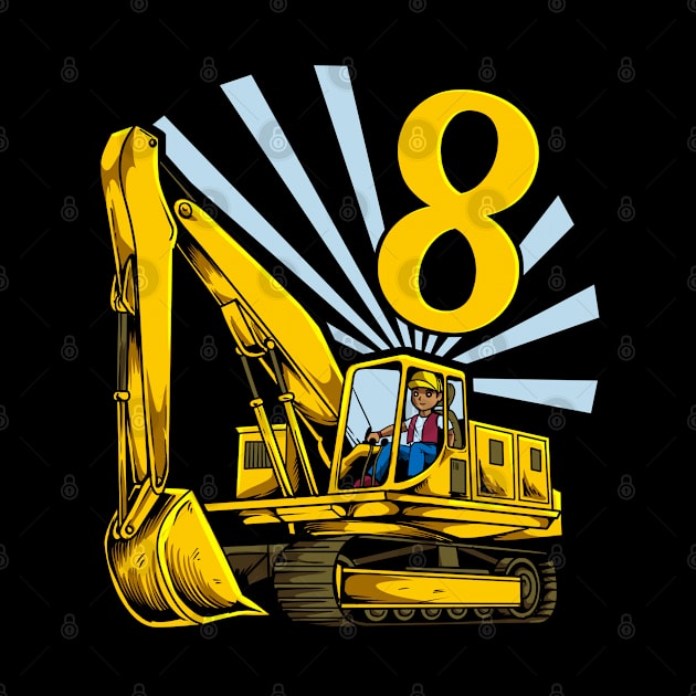 Excavator 8 year old birthday by Modern Medieval Design