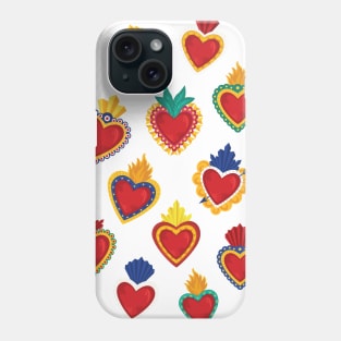 Mexican Sacred Hearts by Akbaly Phone Case