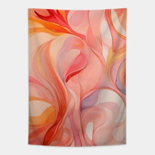 Pink and Orange Swirl Boho Abstract Tapestry