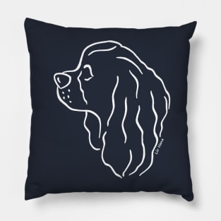 Cavalier King Charles Spaniel silhouette outline white Pillow