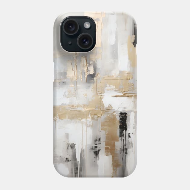 Urban Elegance: Abstract Fusion of Black, White, and Gold Phone Case by Arabic calligraphy Gift 