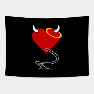 Evil Love Heart 02 Black Tapestry