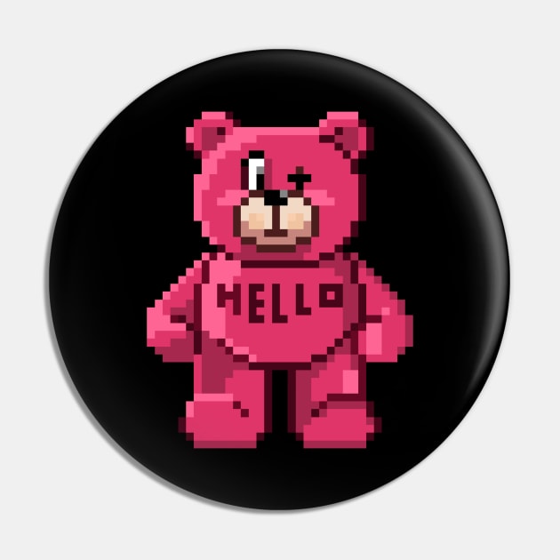 Pink Teddy Bear Pixelart Pin by Decygne
