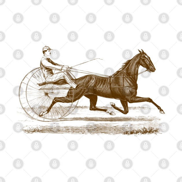 Harness Racing Horse Vintage Illustration by Biophilia