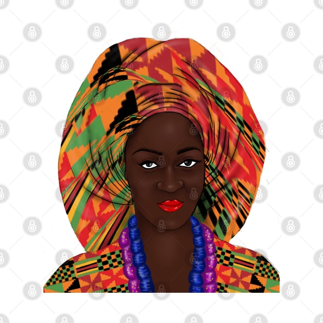 African Woman Kente Pattern by Merchweaver