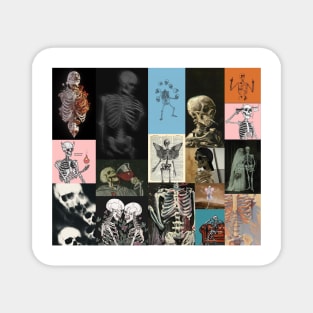 skeleton aesthetic collage Magnet