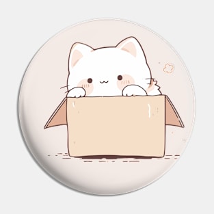 CAT PEEKING OUTSIDE FROM A BOX Pin