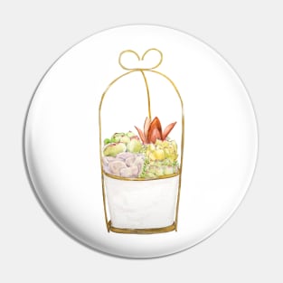 botanical succulent in a golden rack watercolor 2 Pin