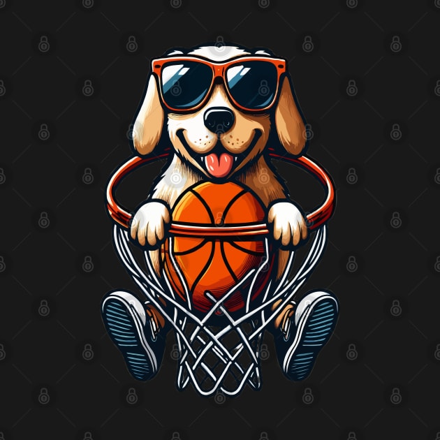 funny dog basketball Slam Dunked sport boys men kids by WOLVES STORE