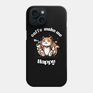 cat coffeecat love Phone Case