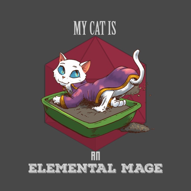 RPG cat elemental mage by Carlos CD