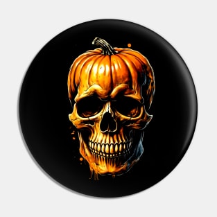 Pumpkin Skull Pin