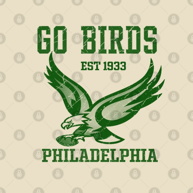 go birds - philadelphia vintage look - green solid style by Loreatees