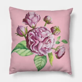 Camellia Rose Garden Flowers Pillow