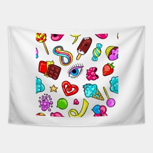 Cute candy fun pattern lilac Tapestry