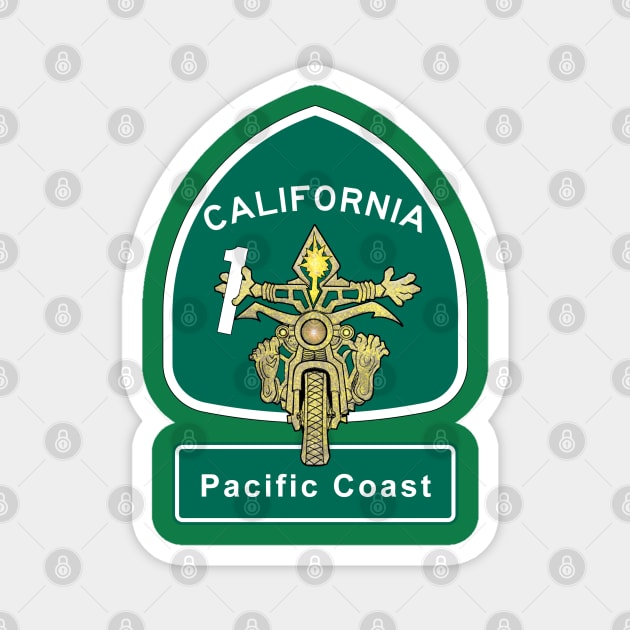 California Bikers Love Pacific Coast Highway Magnet by The Witness