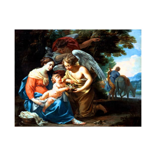 Holy Family Rest on the Flight into Egypt 1640 Charles Poërson by rocketshipretro