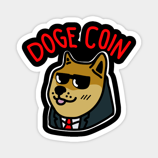 DogeCoin Doge (Red) Magnet by Graograman