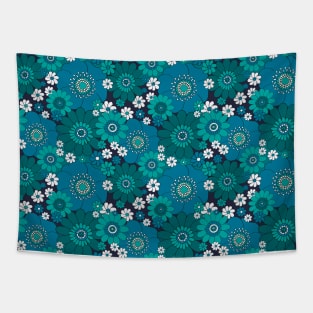 Pushing Daisies Blue Tapestry