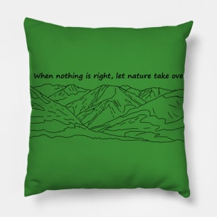 Hand drawn mountain coffee mug Pillow