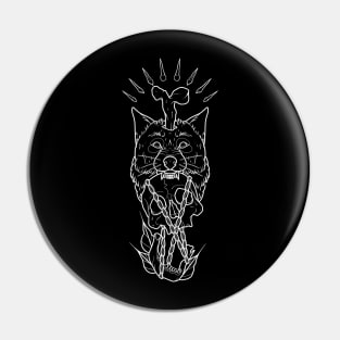 Wolf and Skull Pin